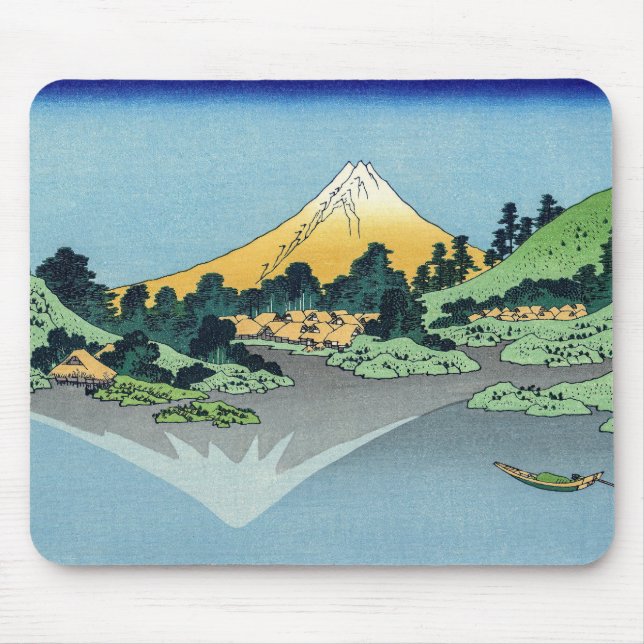 Hokusai - Fuji Reflects-berget i Sjö Kawaguchi Musmatta (Framsidan)