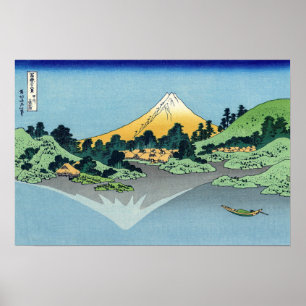 Hokusai - Fuji Reflects-berget i Sjö Kawaguchi Poster