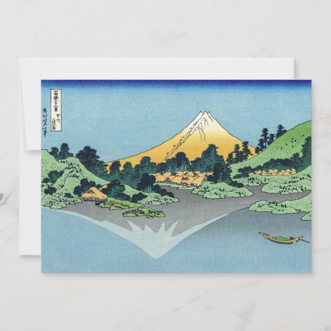 Hokusai - Fuji Reflects-berget i Sjö Kawaguchi Tack Kort (Framsida)