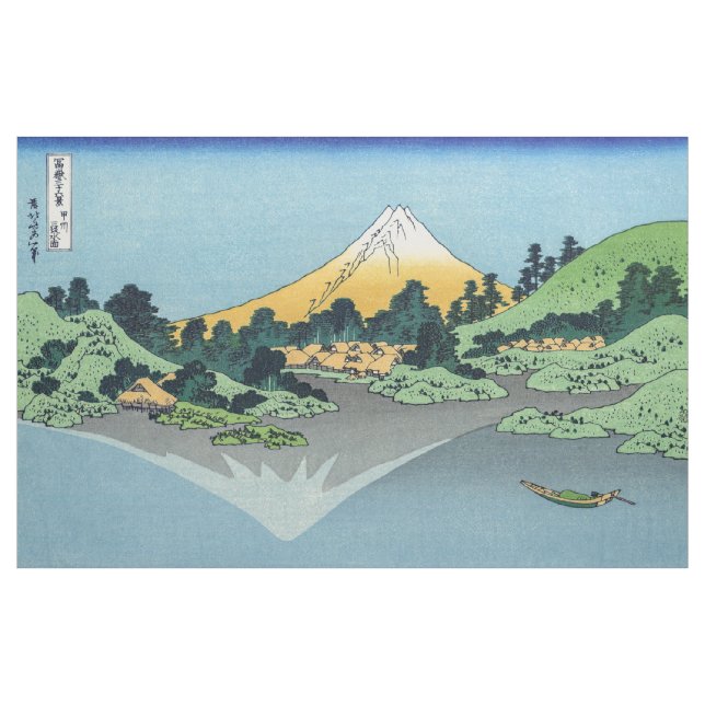 Hokusai - Fuji Reflects-berget i Sjö Kawaguchi Tyg (Yard)