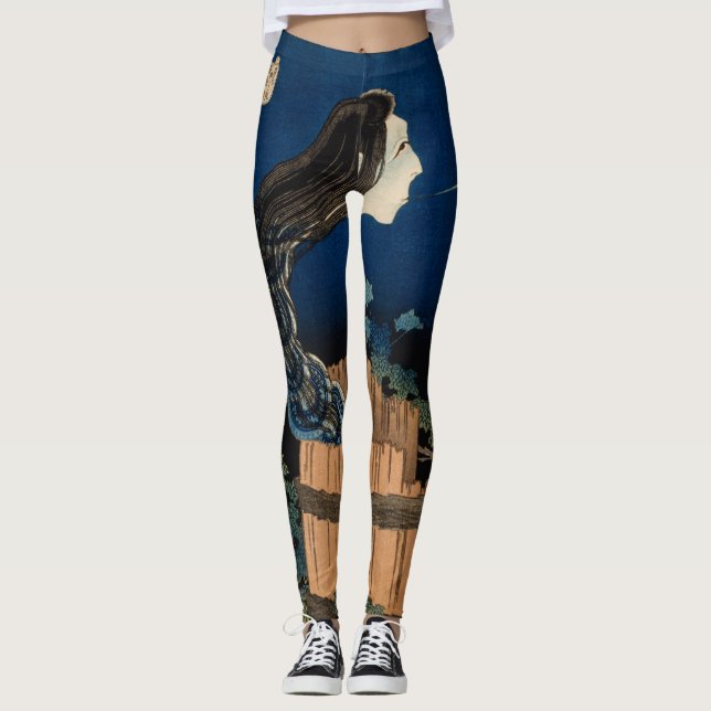 HOKUSAI GHOST WOODBLOCK TRYCKTA TRYCKTA Leggings (Framsida)