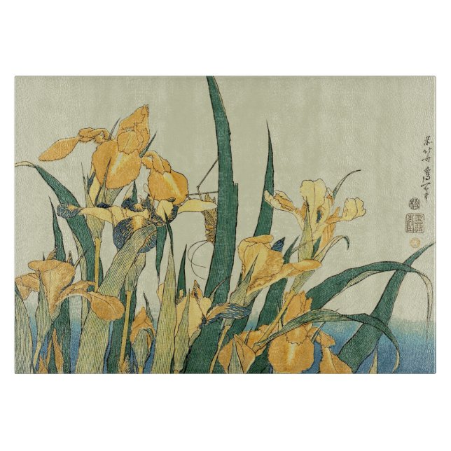 Hokusai grashopper och iris Japan (Framsidan)