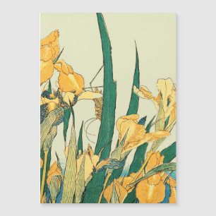 Hokusai grashopper och iris Japan