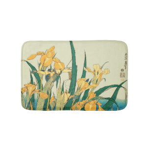 Hokusai grashopper och iris Japan Badrumsmatta