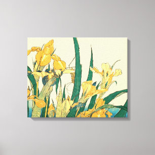 Hokusai grashopper och iris Japan Canvastryck