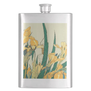 Hokusai grashopper och iris Japan Fickplunta
