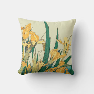 Hokusai grashopper och iris Japan Kudde