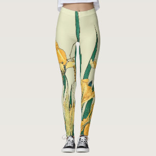 Hokusai grashopper och iris Japan Leggings