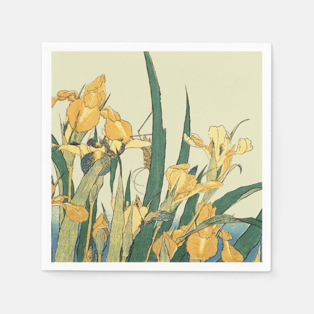 Hokusai grashopper och iris Japan Pappersservett (Framsidan)