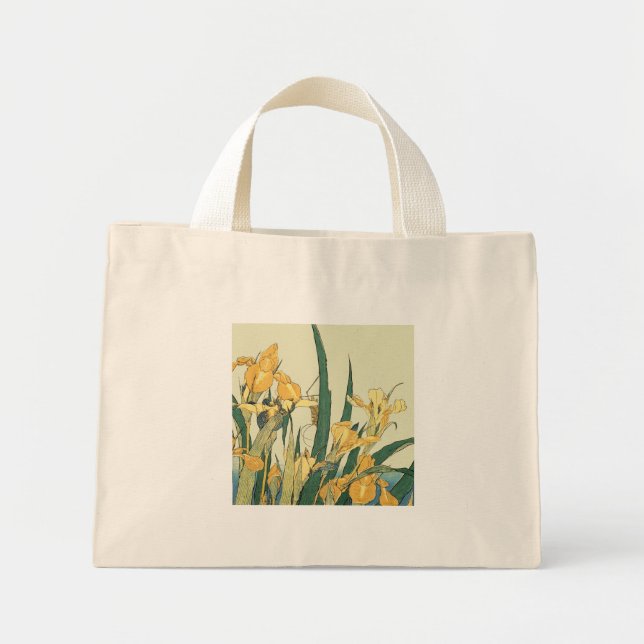 Hokusai grashopper och iris japanese art mini tygkasse (Framsidan)