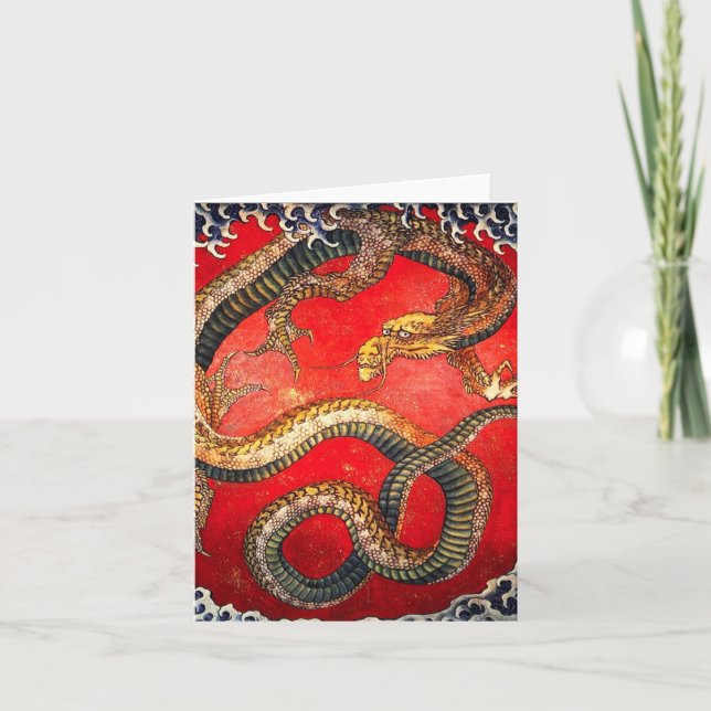 Hokusai Guld japanskt ritkort Kort (Framsida)