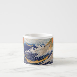 Hokusai Havsvågor Sjöbåtar Espressomugg