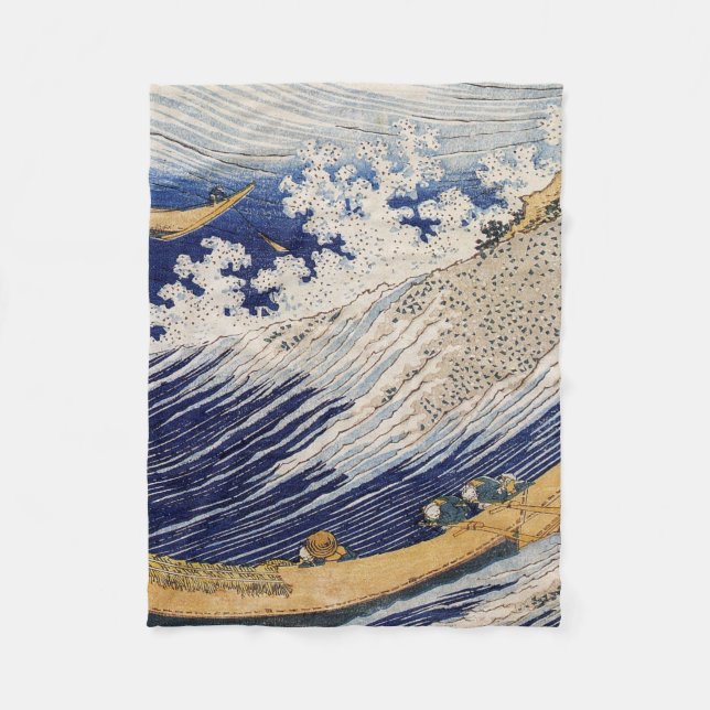 Hokusai Havsvågor Sjöbåtar Fleecefilt (Framsidan)