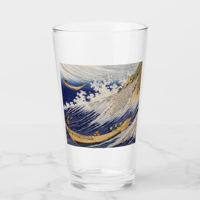 Hokusai Havsvågor Sjöbåtar Glaskopp (Framsida)