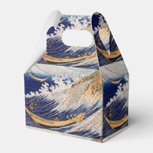 Hokusai Havsvågor Sjöbåtar Presentaskar (Framsidan Sidan)