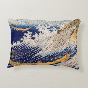 Hokusai Havsvågor Sjöbåtar Prydnadskudde