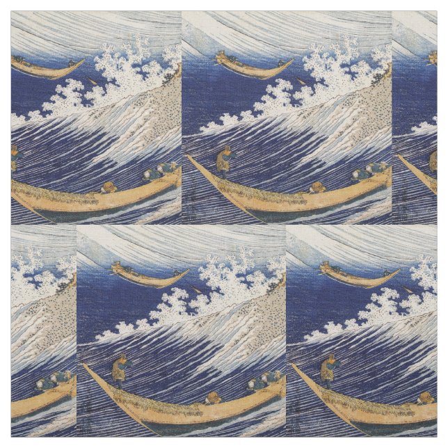 Hokusai Havsvågor Sjöbåtar Tyg (Provkarta)