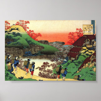 Hokusai - Japansk konst - Japan Cool landskapsvy Poster