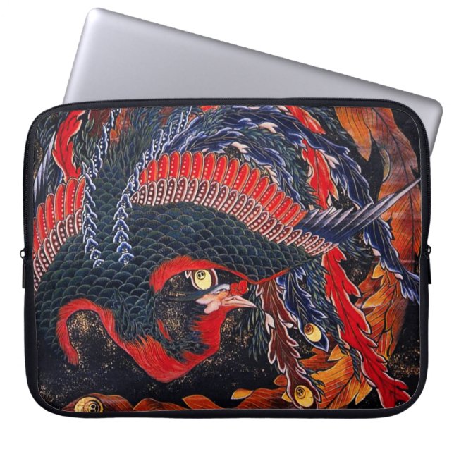 Hokusai japansk Phoenix laptop sleeve (Framsidan)