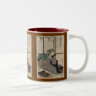 HOKUSAI Japansk teckning Två-Tonad Mugg