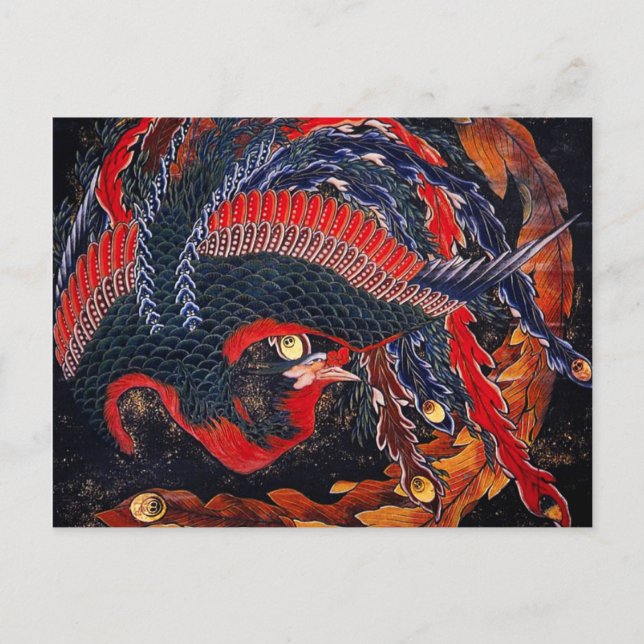 Hokusai japanskt Phoenix-vykort Vykort (Framsida)