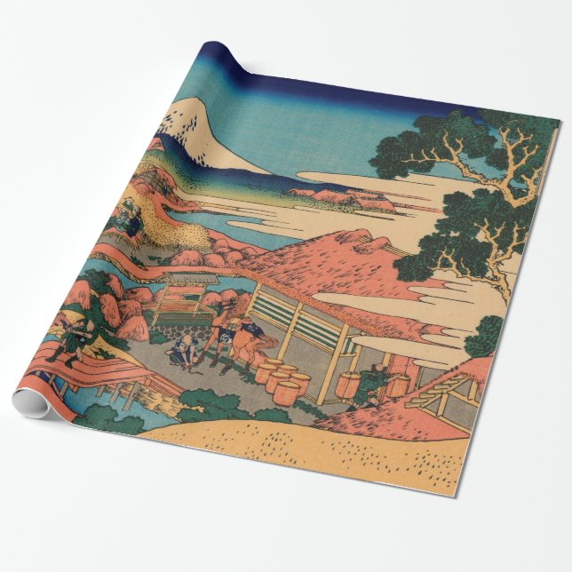 Hokusai Katsushika - Tea Plantation Presentpapper (Utrullad)