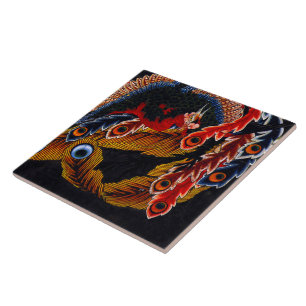 Hokusai konstbricka kakelplatta