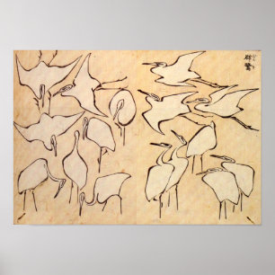Hokusai kranaffisch poster