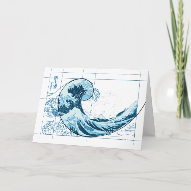 Hokusai Meets Fibonacci, blåkort Kort (Framsida)