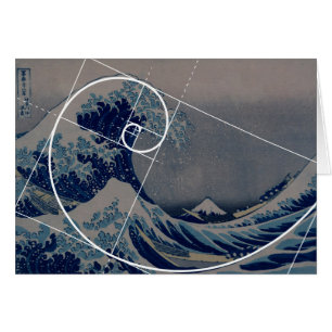 Hokusai Meets Fibonacci, Golden Ratio Hälsningskort