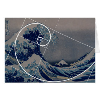 Hokusai Meets Fibonacci, Golden Ratio Hälsningskort