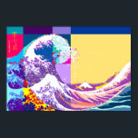 Hokusai Meets Fibonacci, Pop Art Stil Poster<br><div class="desc">En annan version från serien "Hokusai Meets Fibonacci". Fibonacci spiral överlagrad av Hokusai på "Den Underbara vågen". Kördes i popart stil. Fibonacci-sekvens,  gyllene proportioner fascinerande konstnärer och vetenskapsmän i århundraden.</div>