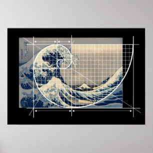 Hokusai Meets Fibonacci, version Poster