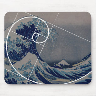 Hokusai möter Fibonacci, guld- förhållande Musmatta