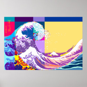 Hokusai möter Fibonacci, popkonststil Poster