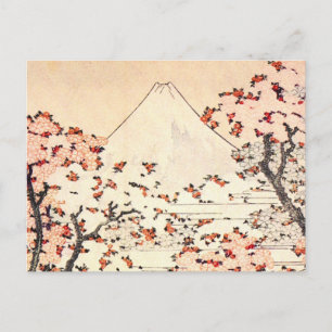 Hokusai Mount Fuji Cherry Blommars vykort