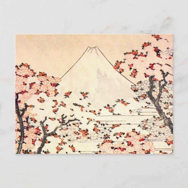 Hokusai Mount Fuji Cherry Blommars vykort (Framsida)