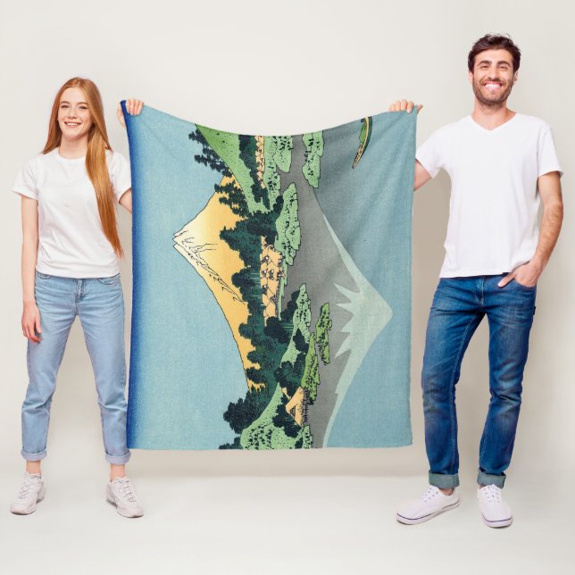 Hokusai Mount Fuji reflexer i Sjö Kawaguchi Fleecefilt (På plats)