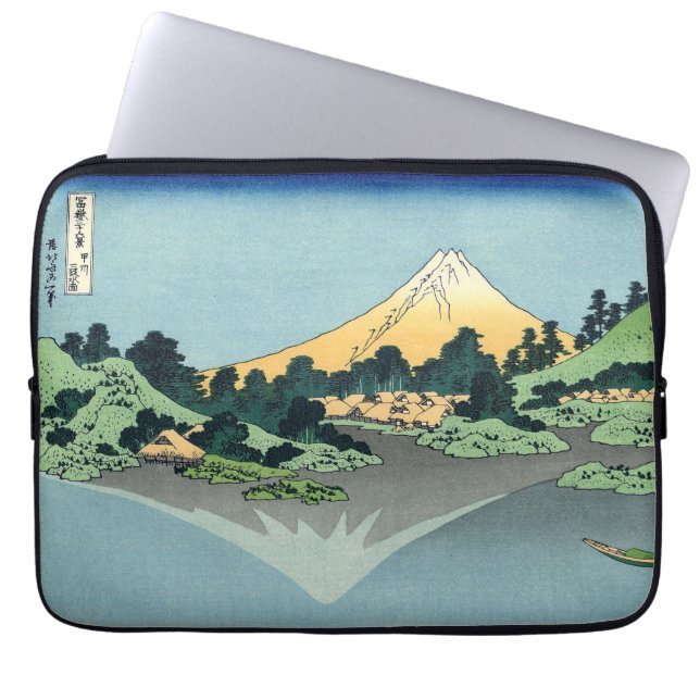 Hokusai Mount Fuji reflexer i Sjö Kawaguchi Laptop Fodral (Framsidan)