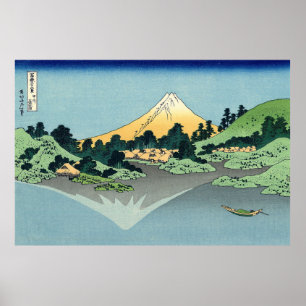 Hokusai Mount Fuji reflexer i Sjö Kawaguchi Poster
