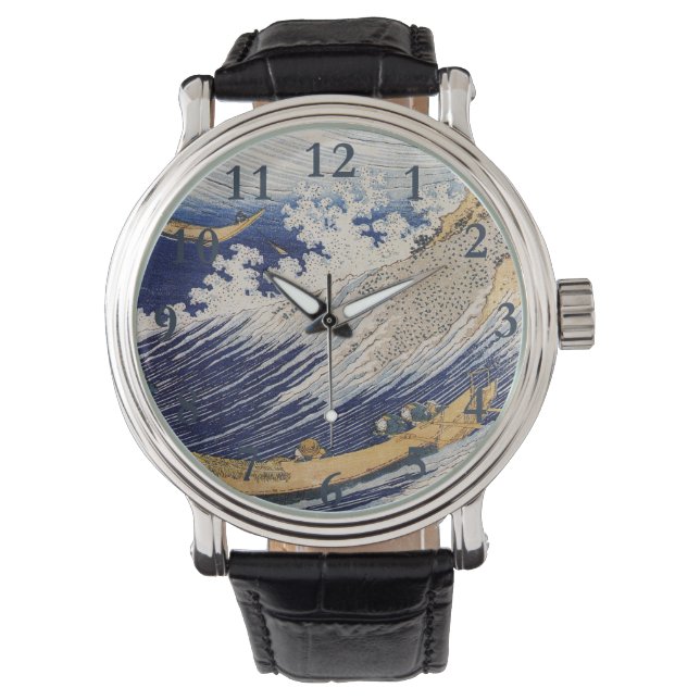 Hokusai Ocean Vågar Sea Boats Armbandsur (Framsida)