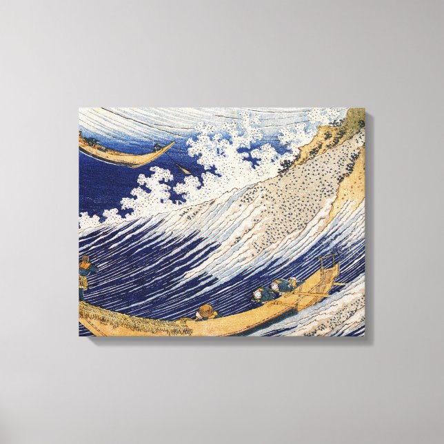 Hokusai Ocean Vågar Sea Boats Canvastryck (Framsida)