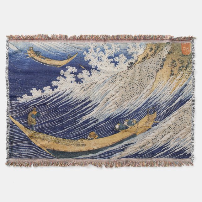 Hokusai Ocean Vågar Sea Boats Filt (Framsidan)