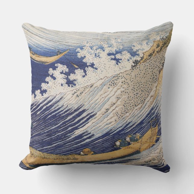 Hokusai Ocean Vågar Sea Boats Kudde (Framsida)