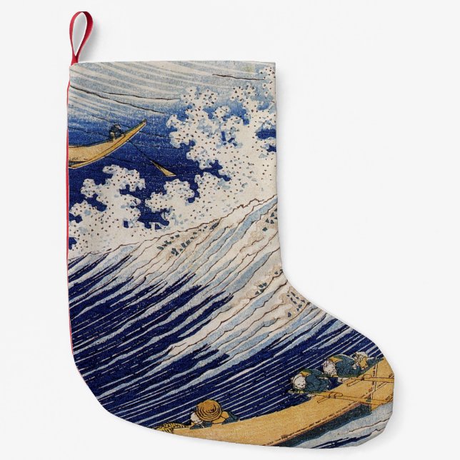 Hokusai Ocean Vågar Sea Boats Liten Julstrumpa (Framsidan)