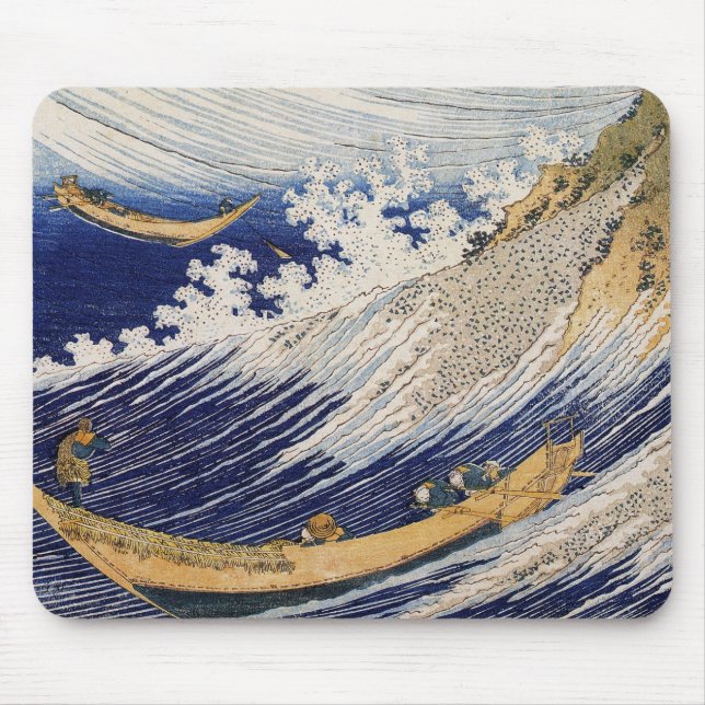 Hokusai Ocean Vågar Sea Boats Musmatta (Framsidan)