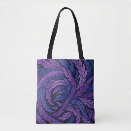 Hokusai Phoenix Tote Purple Feather Japan Art Tygkasse