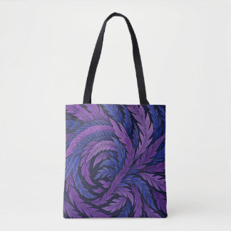 Hokusai Phoenix Tote Purple Feather Japan Art Tygkasse