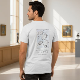 Hokusai Sköldpadda Teckning Japansk Minimalism Vit T Shirt