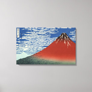 Hokusai South Vind Clear Himlar Red Fuji Canvas